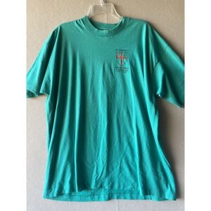 Vintage Fruit Of The Loom Women's Shirt XXL Green St Augustine Church USA 2161